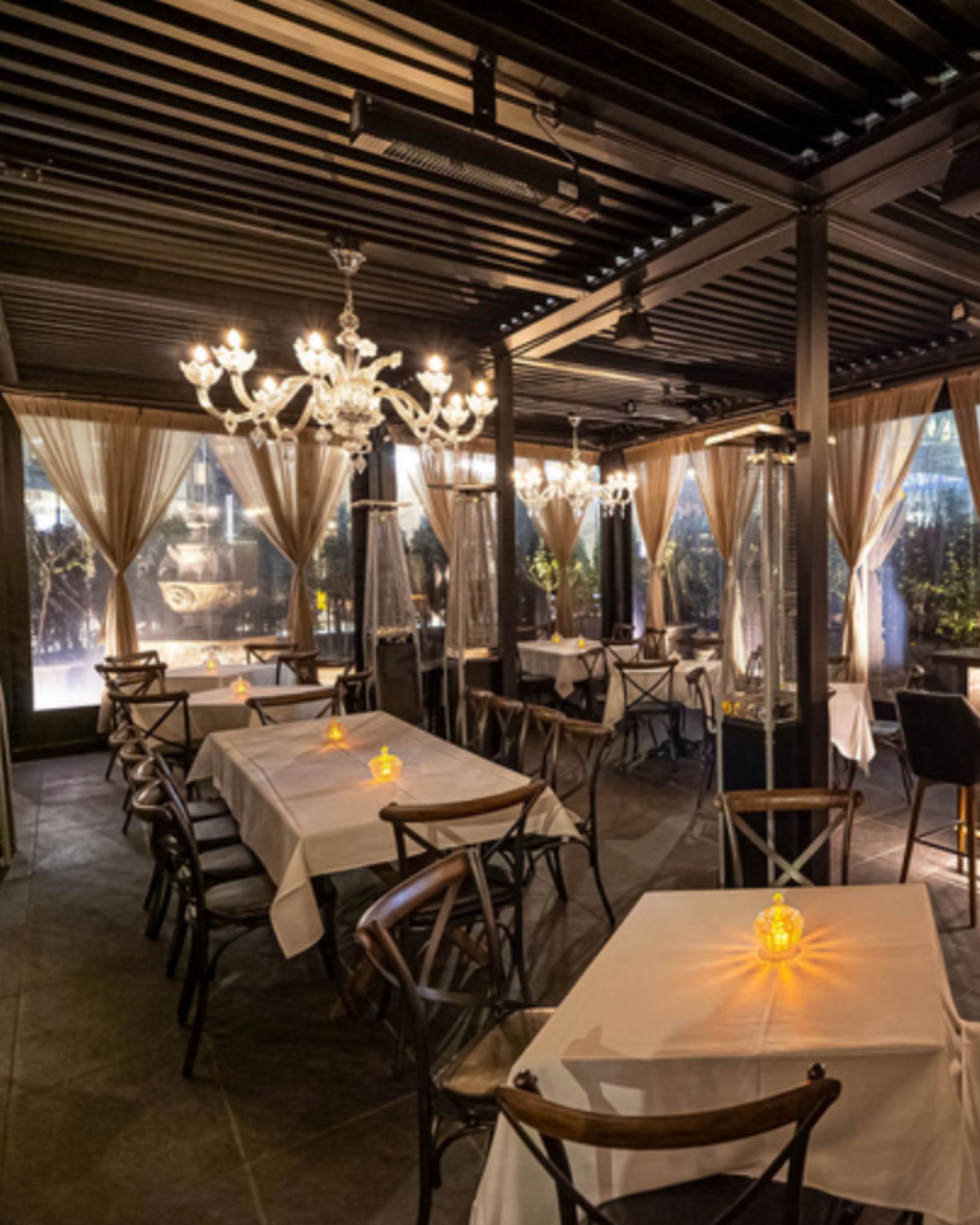 Private reception setting on Acquafarina's Terrace